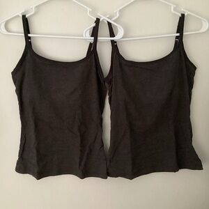 2 Pact charcoal shelf bra camisoles
